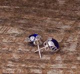 Recycled Vintage Sterling Silver Botanical Collection Stud Earrings (Mason Jar (Aqua))