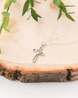 Bottled Up Designs Handmade Recycled Antique Bottles Sterling Silver At The Cross Necklace (Mason Jar Aqua)