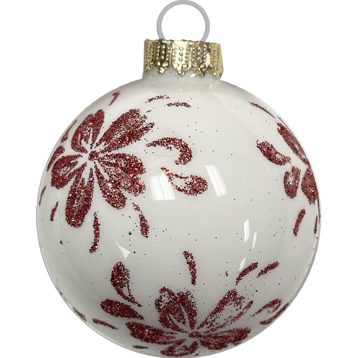 Glass Christmas Tree Ornaments - 67mm/2.625" [4 Pieces] Decorated Balls from Christmas by Krebs Seamless Hanging Holiday Decor (Frost with Blue & Silver Bethlehem Scene)