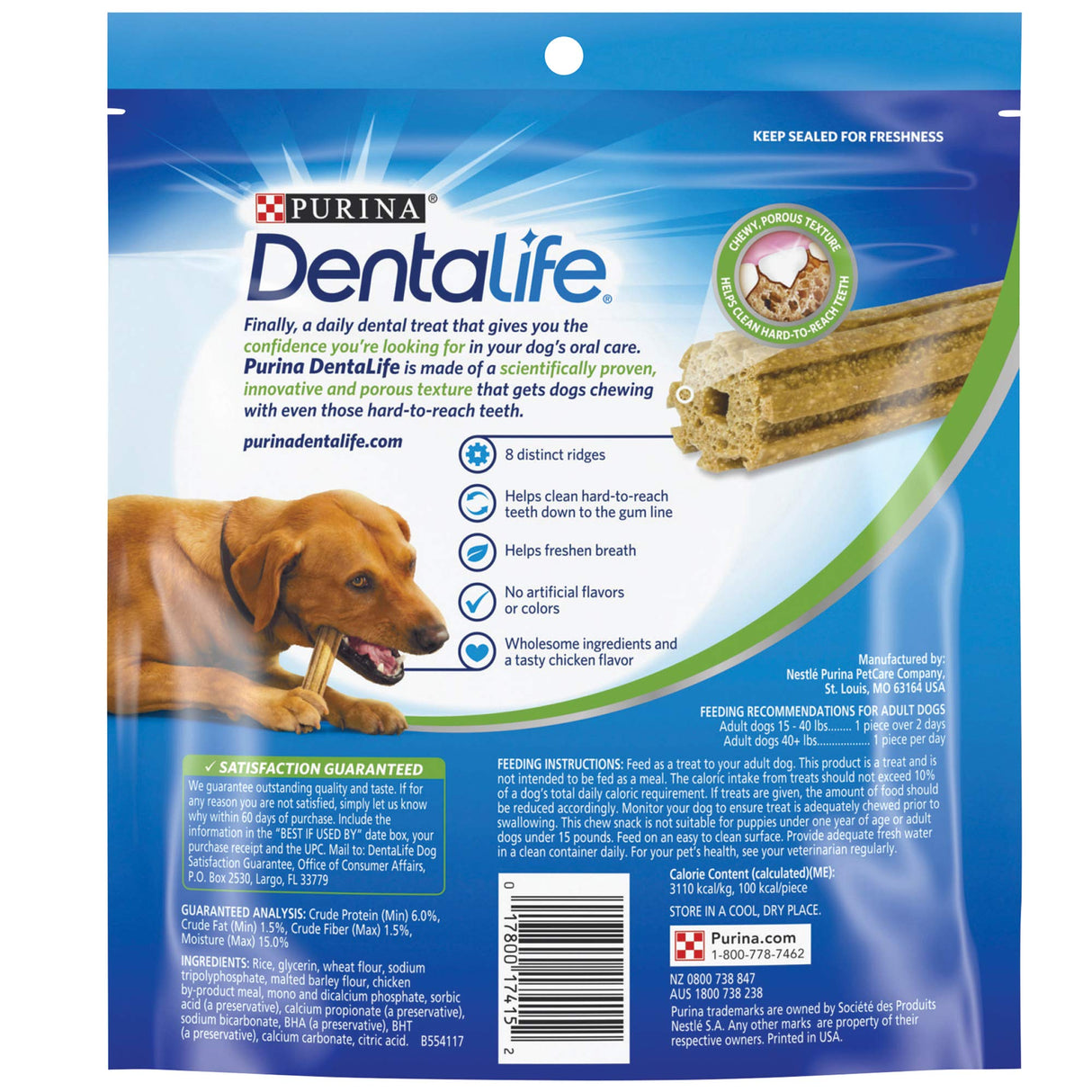 Purina DentaLife Made in USA Facilities Large Dog Dental Chews, Daily - 30 ct. Pouch