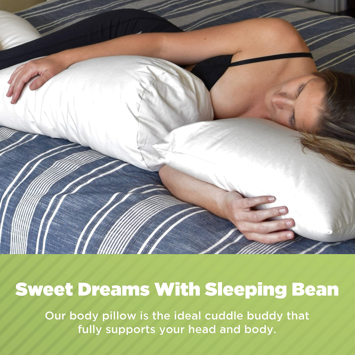 Sleeping Bean 66" 100% Organic - Kapok with Cover - Organic White 500T