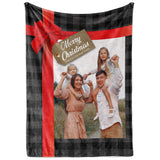 Custom Christmas Blankets - Family Photo Christmas Throw Blanket for Couch - Cozy Christmas Decor - Soft & Warm Fleece Picture Blankets - Personalized Gifts (Sherpa - 50x60)