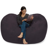 Chill Sack Bean Bag Chair: Huge 6' Memory Foam Furniture Bag and Large Lounger - Big Sofa with Soft Micro Fiber Cover - Red Furry