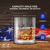 Lucky Shot - Constitution and Declaration of the Independence Whiskey Glass | United States Constitution & We The People | Old Fashioned Rocks Glasses -Set of 2 (11 oz)