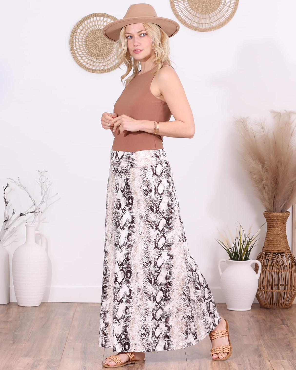 Popana Womens Long Maxi Skirt - Made in USA Long Skirts for Women Trendy - Casual Convertible Sundress Plus Size Maxi Skirt