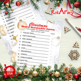 Christmas Word Scramble Game, Christmas Holiday Party Ideas, Play Pack of 30 Cards 5”x7”. Made in USA