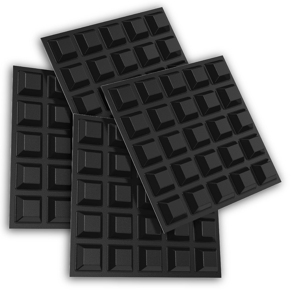 Clear Rubber Feet (53 Pack) Self Stick Bumper Pads - Made in USA - Adhesive Tall Square Bumpers for Electronics, Speakers, Laptop, Appliances, Furniture, Computers