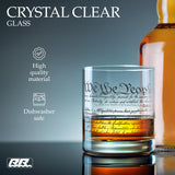 Rogue River Tactical USA Constitution Preamble Patriotic Veteran Old Fashioned Glass Gift For Patriot
