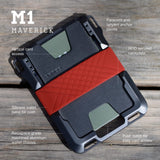 Dango Slim Minimalist Wallet for Men - RFID Blocking - Leather- Bifold, Rawhide/Raw Aluminum