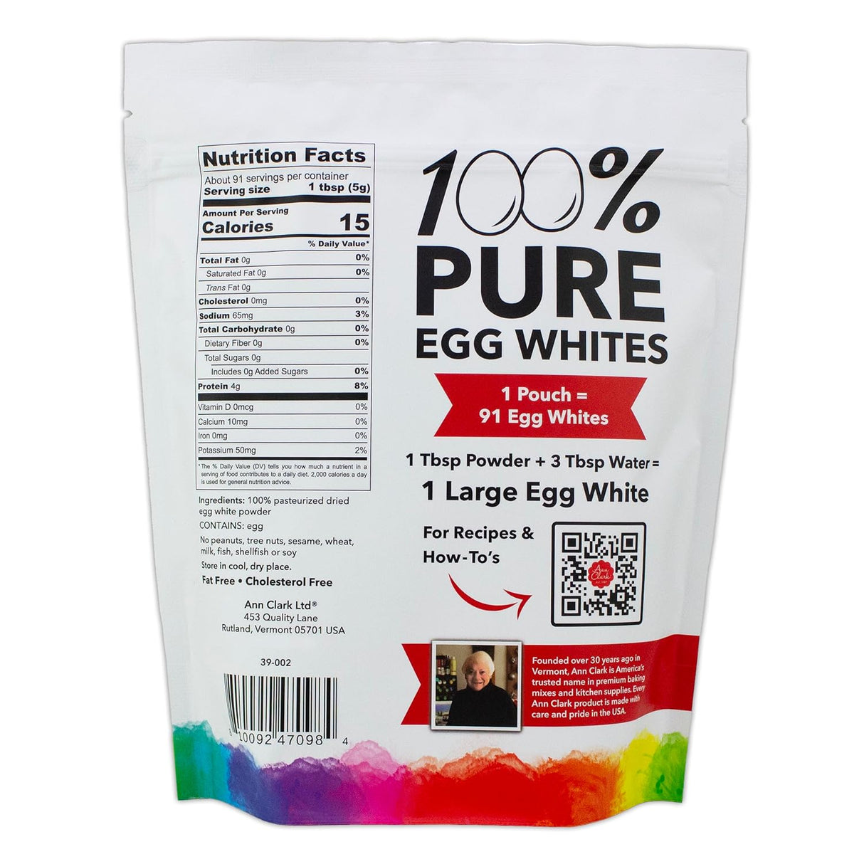 Ann Clark All Natural 100% Egg White Powder Made in USA, 1 lb