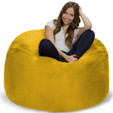 Chill Sack Bean Bag Chair: Giant 4' Memory Foam Furniture Bean Bag - Big Sofa with Soft Micro Fiber Cover - Black