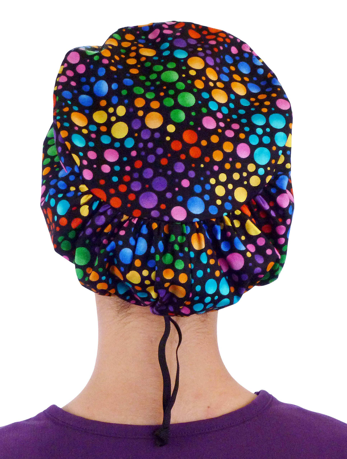 Sparkling EARTH Riley Medical Scrub Caps with Flat Front and Roomy Back - Adjustable Cord Lock Closure - Made in The USA!