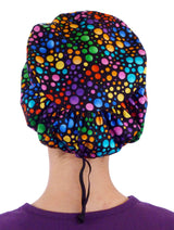 Sparkling EARTH Riley Medical Scrub Caps with Flat Front and Roomy Back - Adjustable Cord Lock Closure - Made in The USA!