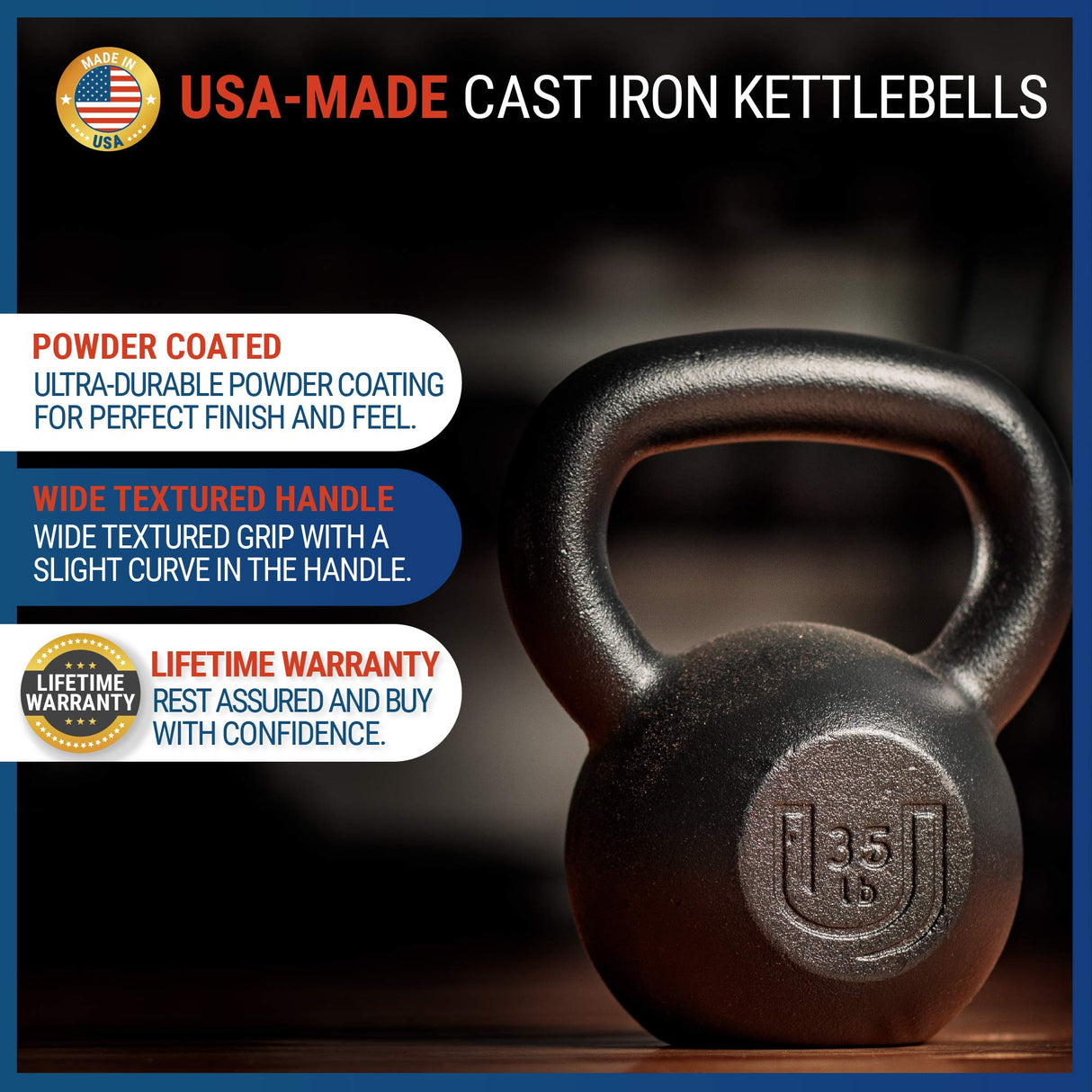 POWDERCOATED Kettlebell [Weight 25lb, 12kg]. Kettlebells For Men and Women with Wide Grip Handle – – Kettle bell Core Fitness, Home Gym, Strength Training, Fitness Equipment, Muscle Building
