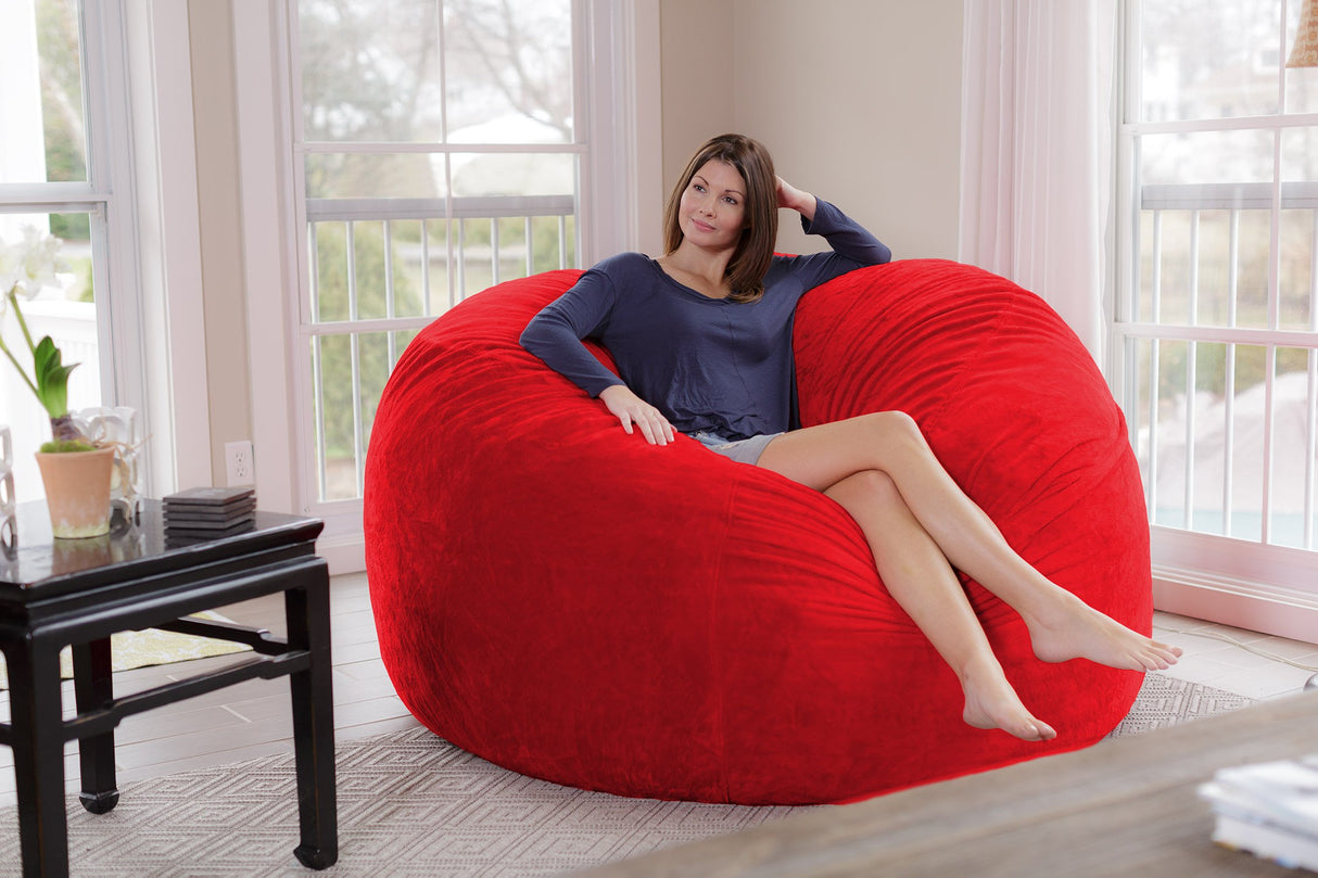 Chill Sack Bean Bag Chair: Giant 6' Memory Foam Furniture Bean Bag - Big Sofa with Soft Micro Fiber Cover, Charcoal