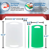Plastic Cutting Boards for Kitchen, Made in USA, Set of 2, Large 15.5"x10" and Small 11.5"x6", BPA and Phthalate Free, Meets USDA-NSF-FDA Standards, Commercial 1/2" Thick HDPE Plastic, Dishwasher Safe