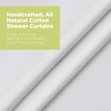 Bean Products Cotton Shower Curtain (White), [70" x 74"] | All Natural Materials| Works with Tub, Bath and Stall Showers