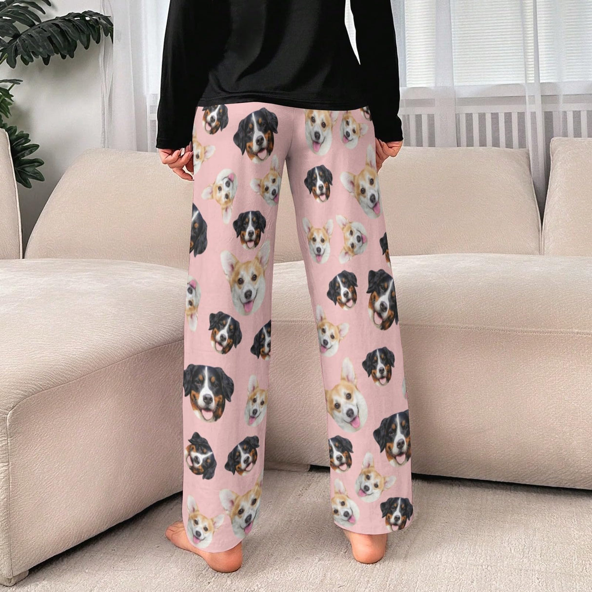 Custom Pajamas Pants with Photo for Men Women:Made in USA Personalized Pajama Trousers,Gifts for Wife Husband