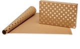 American Greetings 75 sq. ft. Gold Wrapping Paper Bundle for Christmas, Hanukkah and All Holidays, Kraft and Gold Polka Dots (3 Rolls 30 in. x 10 ft.)