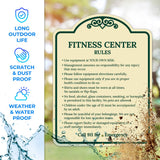 Sigo Signs, Fitness Center Rules Use Equipment at Your Own Risk Décor Sign, Green Light, 12x18 Inches, ACM, Fade Resistant, Made in USA