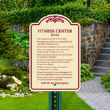 Sigo Signs, Fitness Center Rules Use Equipment at Your Own Risk Décor Sign, Green Light, 12x18 Inches, ACM, Fade Resistant, Made in USA