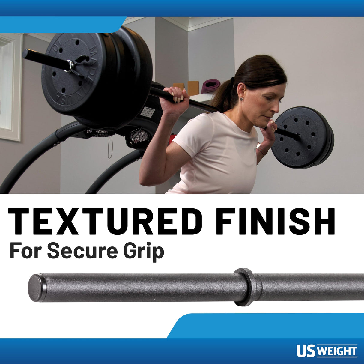 US Weight Barbell Set for home gym workout - Made in USA, Essential Home Gym Equipment for Strength Training