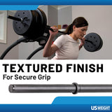 US Weight Barbell Set for home gym workout - Made in USA, Essential Home Gym Equipment for Strength Training