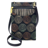 Danny K. Women's Tapestry Crossbody Cell Phone or Passport Purse, Handmade in USA