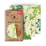 Bee's Wrap Reusable Beeswax Food Wraps Made in The USA, Eco Friendly Beeswax Wraps for Food, Sustainable Food Storage Containers, Organic Cotton Food Wraps, Assorted 3 Pack (S, M, L), Honeycomb