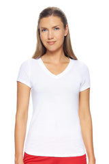 Expert Brand USA-Made Women's TriTec Performance Activewear Deep V-Neck T-Shirt