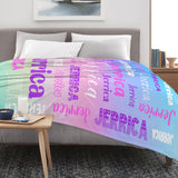 Custom Blanket with Name, Soft Cozy Personalized Name Blankets for Kids, Girls, Boys, Adults, Customized Christmas Blanket for Women, Men, Newborn, New Mom, Red Colors, Made in USA