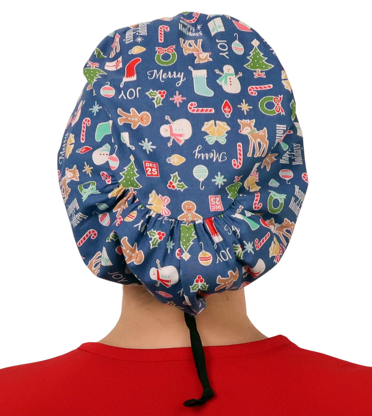 Sparkling EARTH Riley Medical Scrub Caps with Flat Front and Roomy Back - Adjustable Cord Lock Closure - Made in The USA!