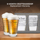 Lucky Shot - Constitution and Declaration of the Independence Whiskey Glass | United States Constitution & We The People | Old Fashioned Rocks Glasses -Set of 2 (11 oz)
