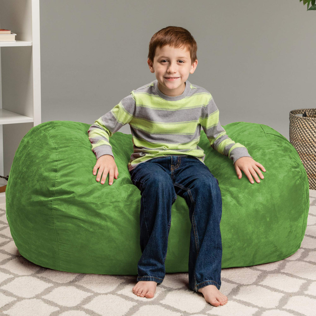 Chill Sack Kid's Memory Foam Bean Bag Lounger, Lime
