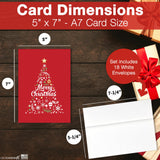 Merry Christmas Cards for Business & Family (Variety Pack 4 Holiday Designs) Greeting Card Set Pack of 20 Holiday Cards with Envelopes (5x7 inch - A7) Office, Work, Employees & Clients VP2405