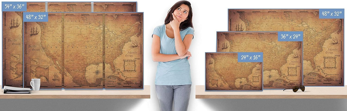 Push Pin USA Travel Map- Golden Aged - Made in Ohio, USA!