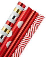 American Greetings 175 sq. ft. Reversible Red Wrapping Paper for Christmas and All Holidays, Red and White Polka Dots (1 Jumbo Roll 30 in. x 70 ft.)