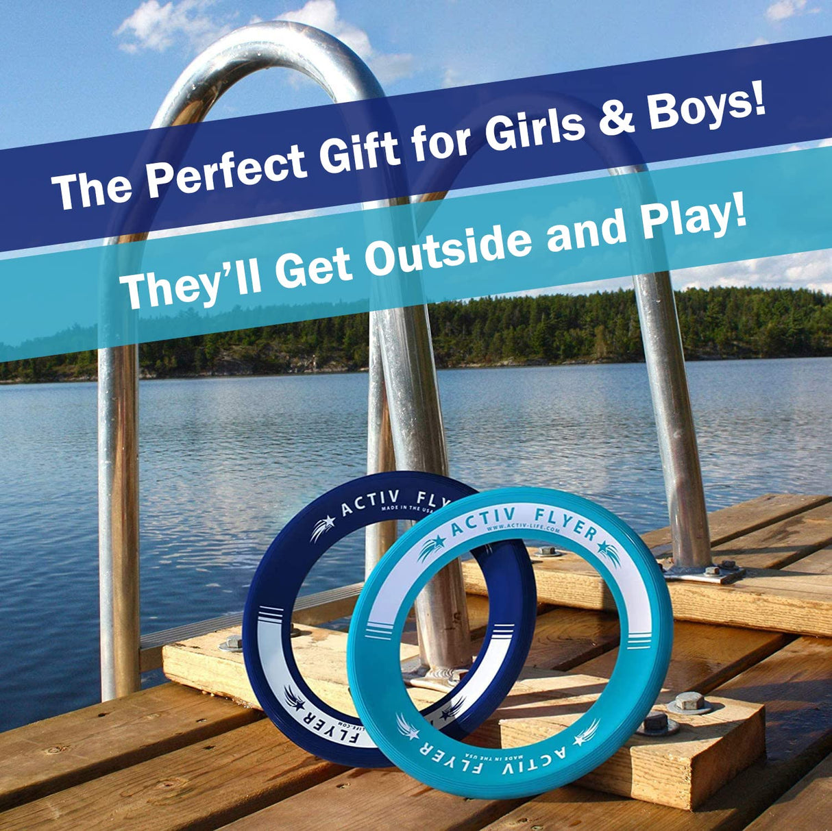 Activ Life Kid’s Flying Rings [2 Pack] They Fly Straight & Don’t Hurt! 80% Lighter Than Standard Frisbees - Replace Screen Time with Healthy Family Fun - Get Outside & Play! Proudly Made in The USA