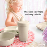 Re-Play Made in USA 10 Oz. Sippy Cups for Toddlers, Pack of 4 - Reusable Spill Proof Cups for Kids, Dishwasher/Microwave Safe - Hard Spout Sippy Cups for Toddlers 3.13" x 6.25", Desert Roses