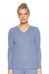 Expert Brand USA-Made Women's Drimax Dry Fit V Neck Athletic Long Sleeve