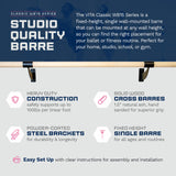 VITA Barre Wall-Mounted Single Ballet Barre, Classic WB15, Wood | Fixed Height, Made in USA, Home, Studio or Gym Exercise Equipment for Kids & Adults | Dance, Fitness, Pilates