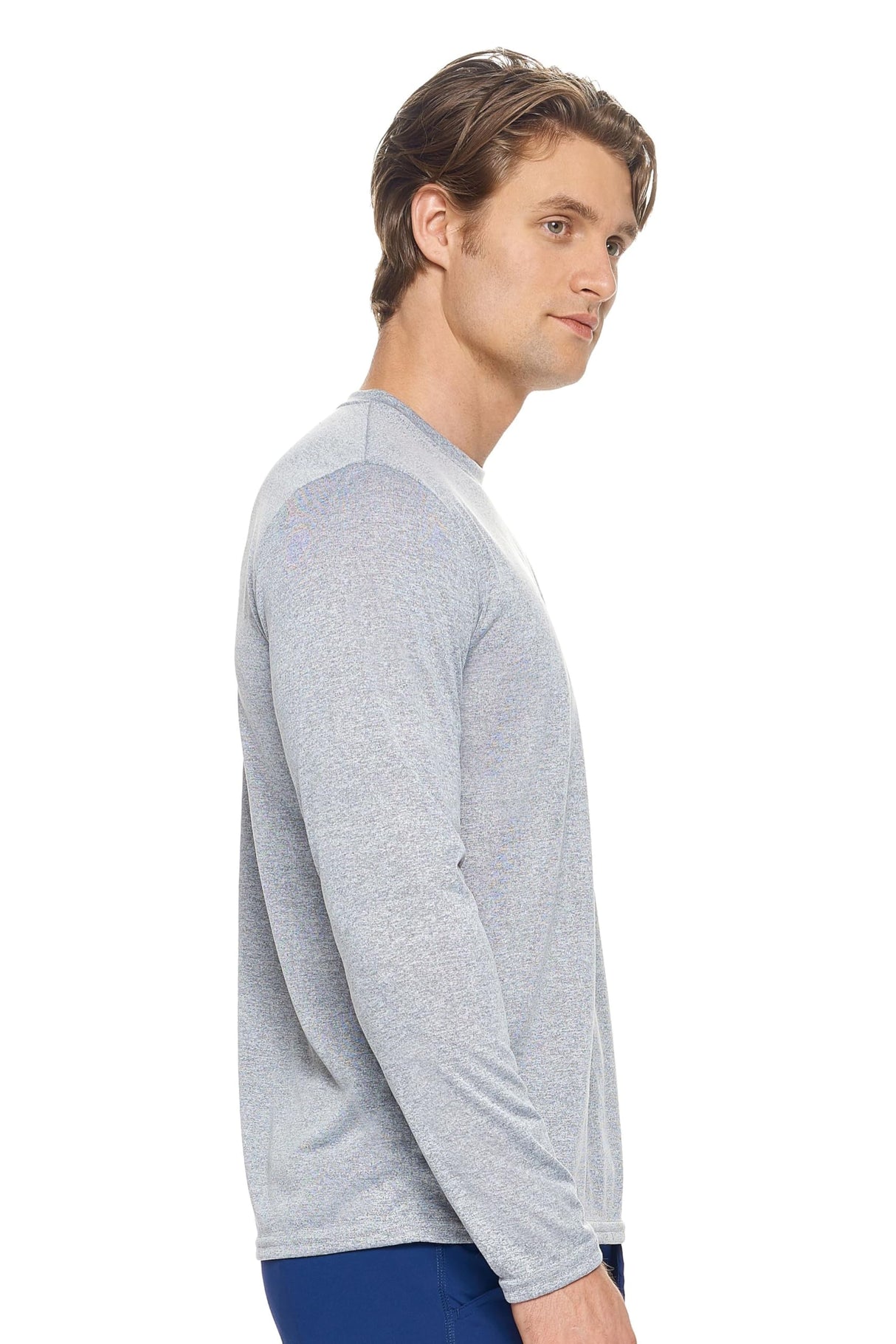 Expert Brand USA-Made Men's Activewear Long Sleeve Natural-Feel Jersey Crewneck Shirt