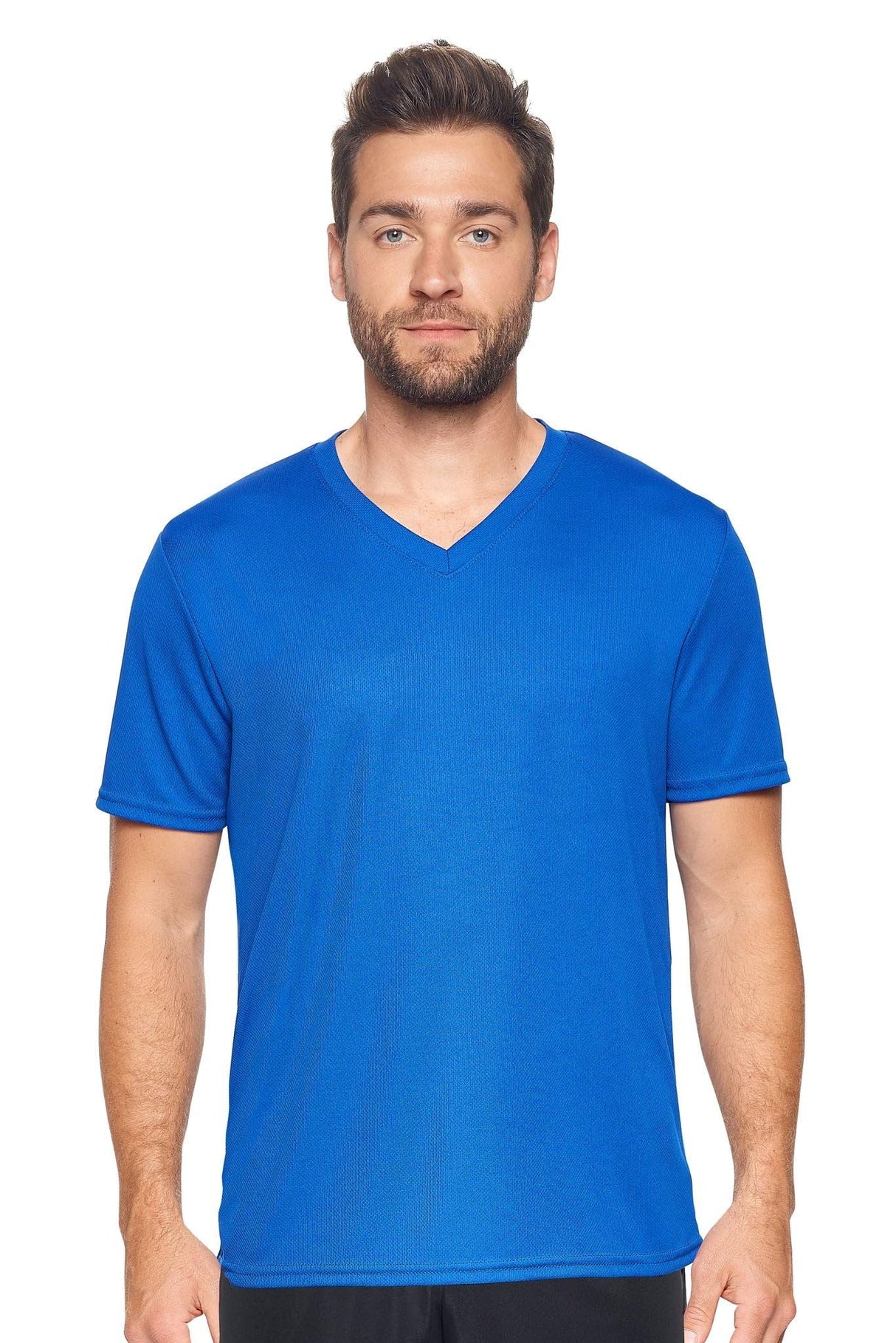 Expert Brand USA-Made Men's Oxymesh Dry Fit V Neck Athletic Shirt