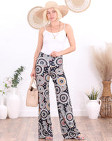 Popana Palazzo Pants for Women Casual Summer Wide Leg Beach Pants Plus Size Made in USA