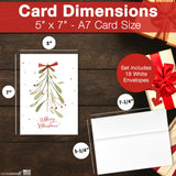 Merry Christmas Cards for Business & Family (Variety Pack 4 Seasonal Designs) Bulk Greeting Card Set Pack of 20 Holiday Cards with Envelopes (5x7 inch - A7) Office, Work, Employees & Clients VP2404