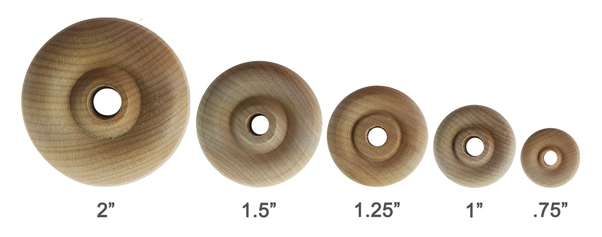 Wood Wheels - 12 Pack with Free Axle Pegs - Made in USA (1.5" Diameter)