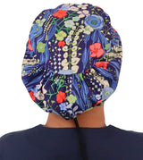 Sparkling EARTH Riley Medical Scrub Caps with Flat Front and Roomy Back - Adjustable Cord Lock Closure - Made in The USA!