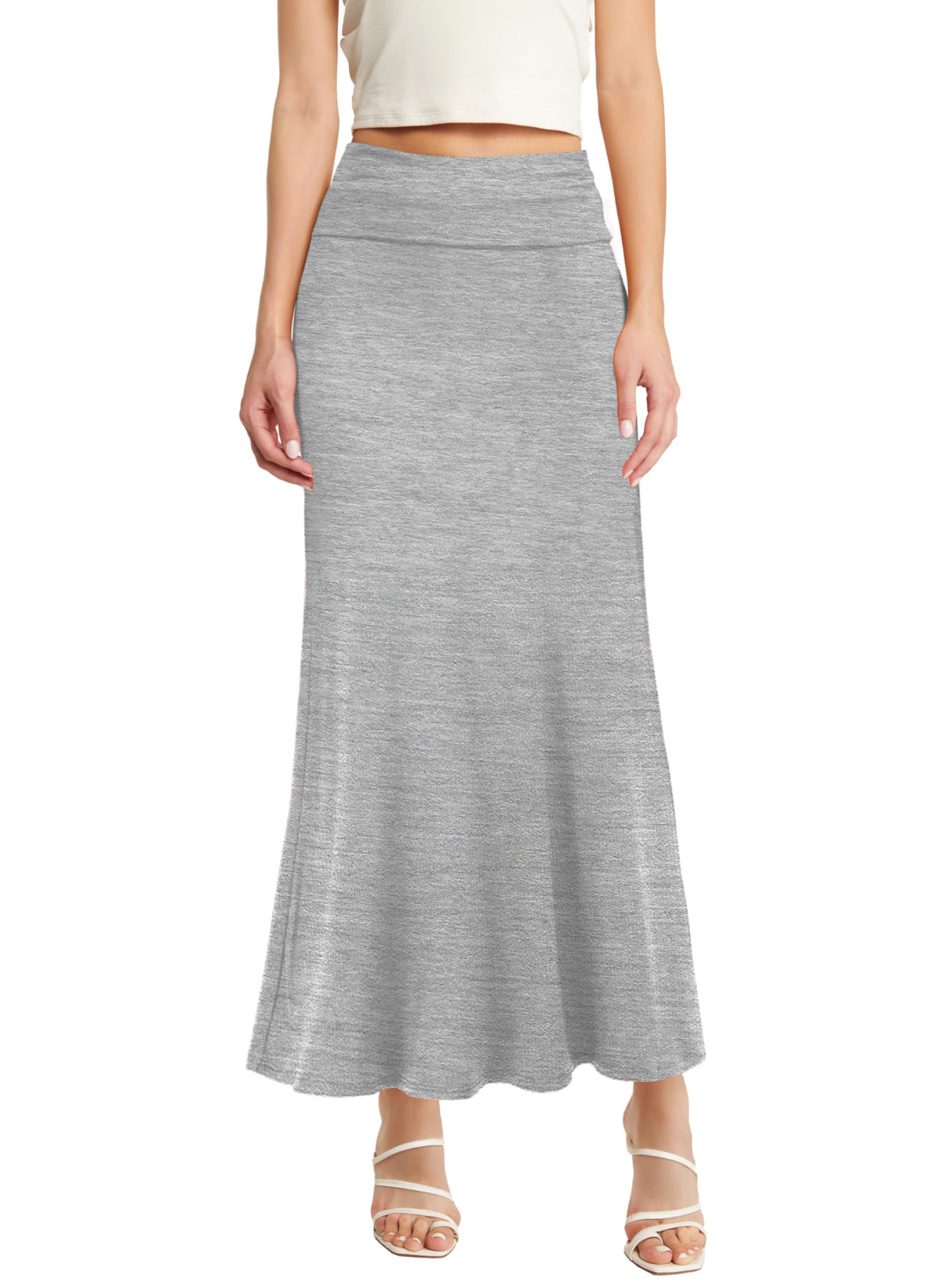 Hybrid & Company Women Versatile Fold Over Waist Maxi Skirt/Convertible Dress