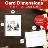 Merry Christmas Cards for Business & Family (Variety Pack 4 Seasonal Designs) Bulk Greeting Card Set Pack of 20 Holiday Cards with Envelopes (5x7 inch - A7) Office, Work, Employees & Clients VP2404