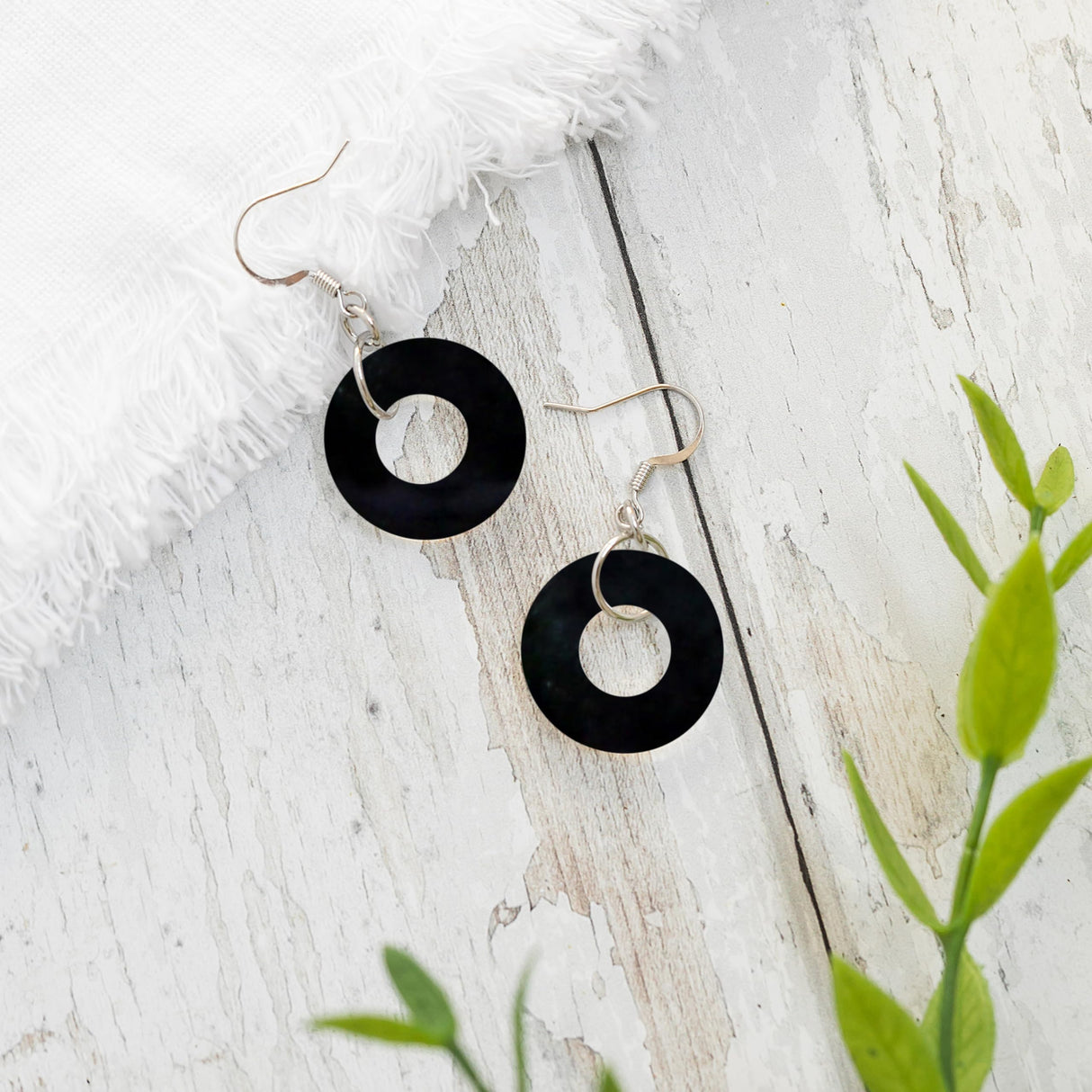 Bottled Up Designs Handmade Glass Hoop Earrings, Recycled Vintage Glass, Sterling Silver, Eco Friendly, Made in USA, Mothers Day, Women, Anniversary (Red 1940s Beer Bottle)